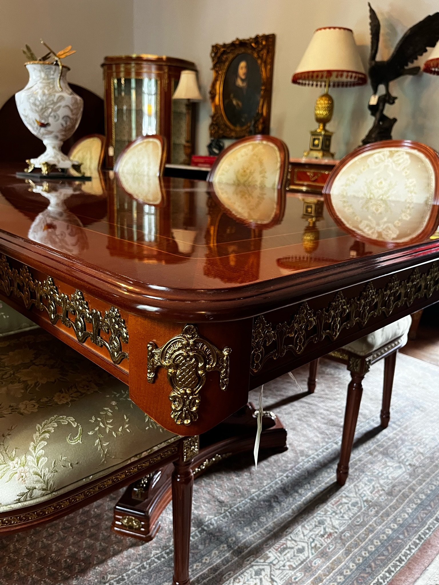 Spanish Walnut Dining Table. Bespoke and Custom furniture store Morristown and New York City. Custom tables, custom sofas, custom beds can be built by Richard Bevan Furniture.