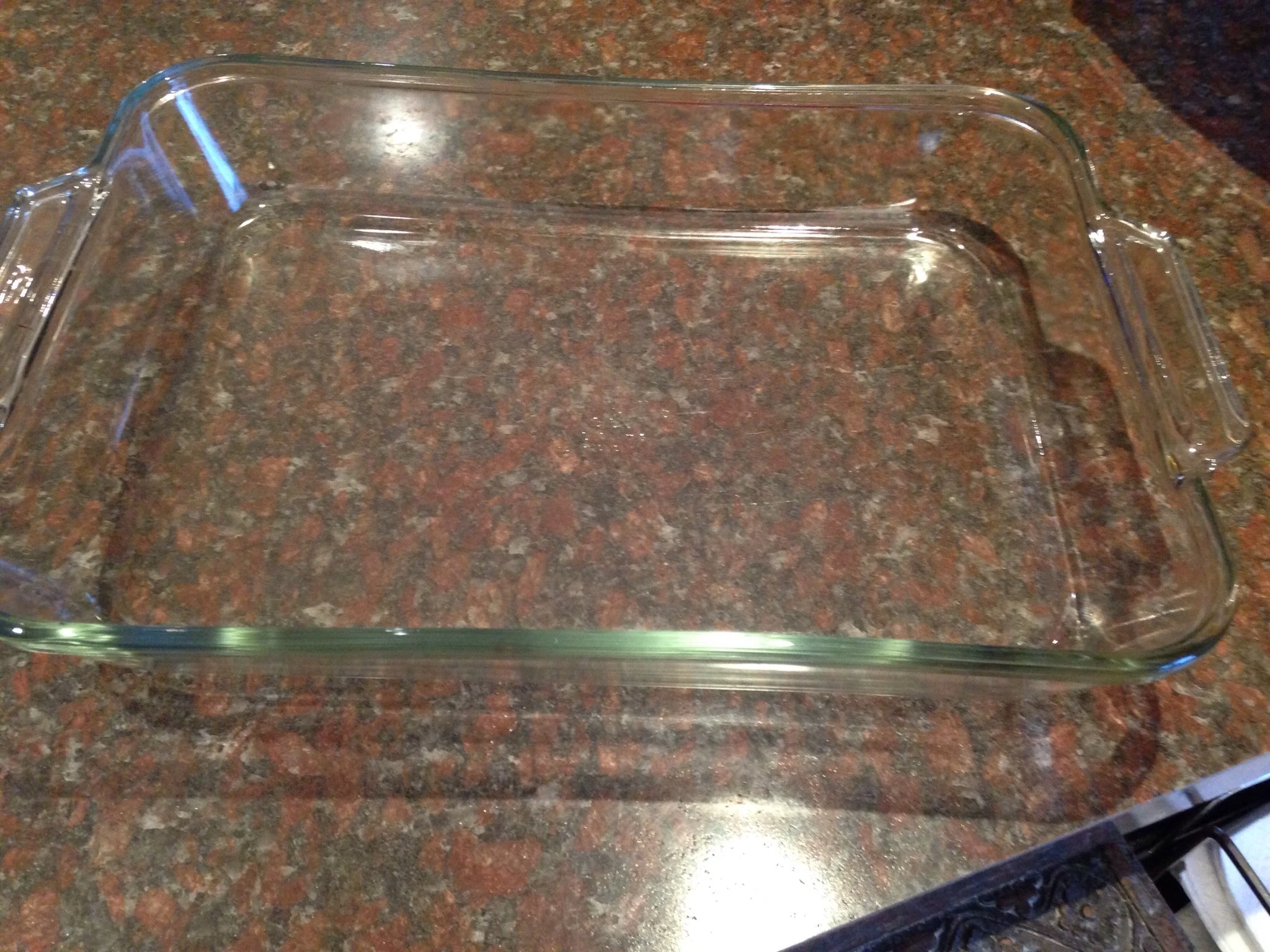 The Pyrex pan I used to make a big pan of Turkey squares. 