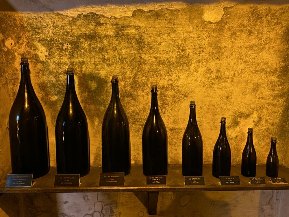 Champagne Taittinger Tour - Reims France - Top Things to Do - Bottle Sizes.jpg