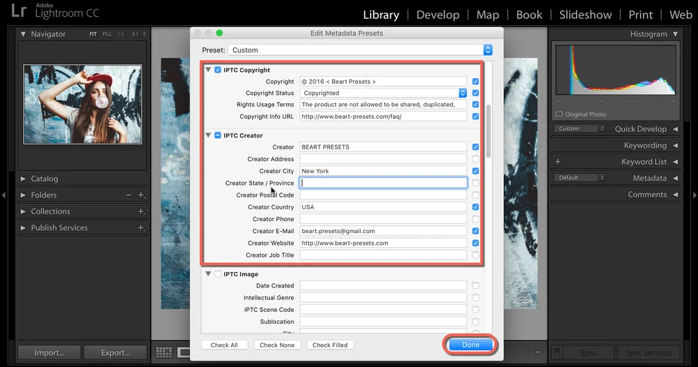 How to Add Copyright Metadata to Your Photos in Lightroom?