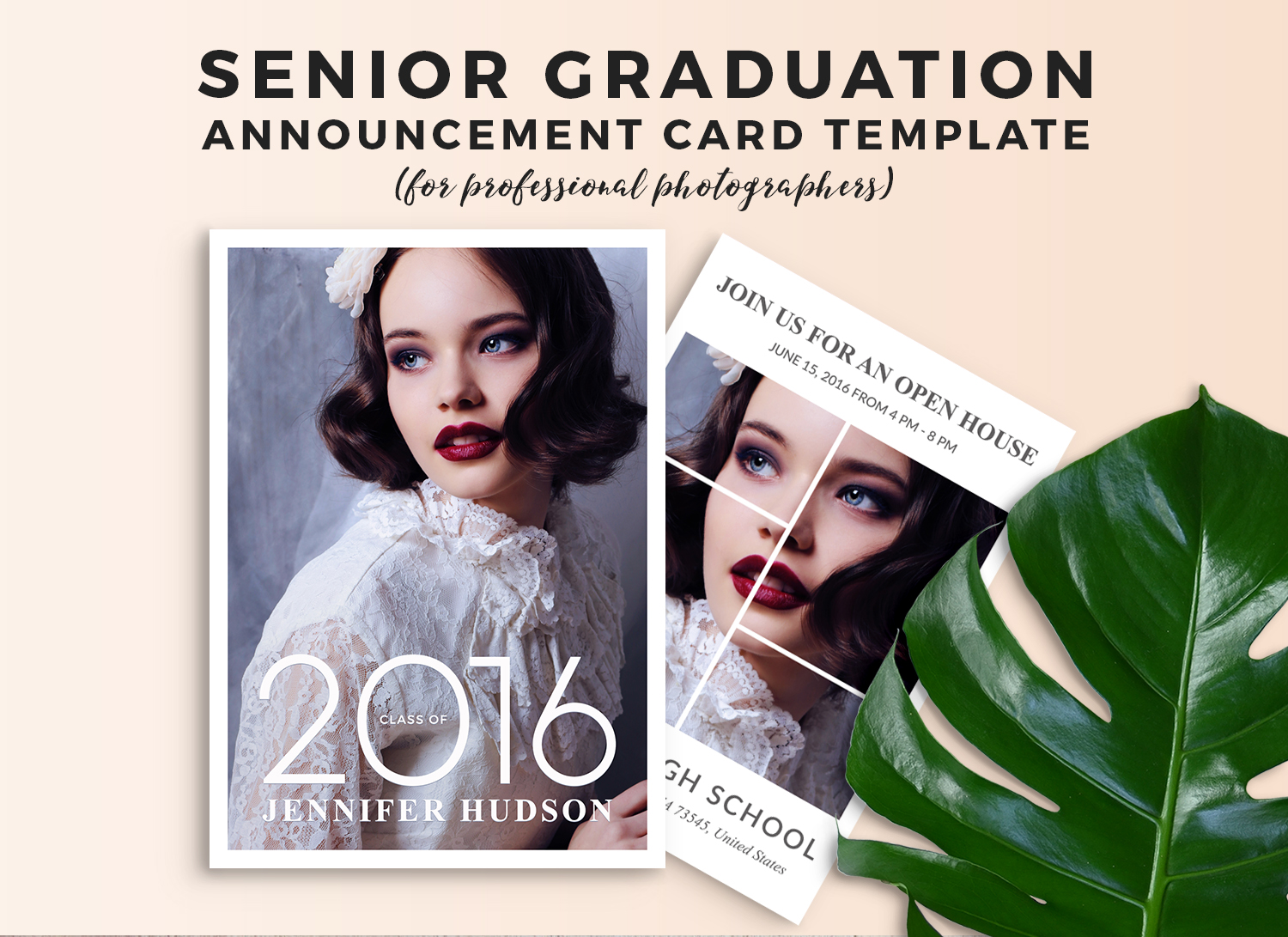 Senior graduation announcement card template