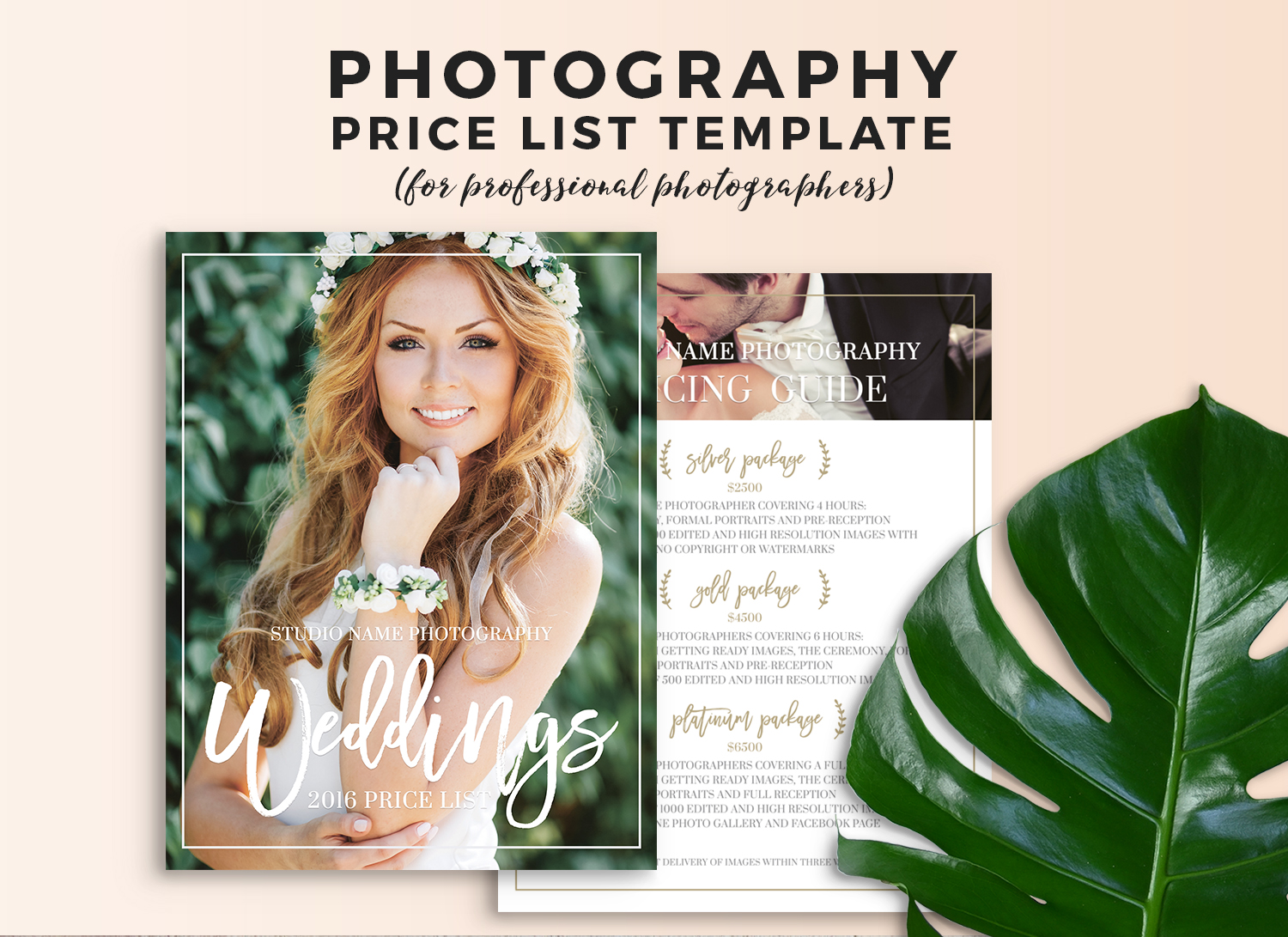 Wedding Photography Price Sheet