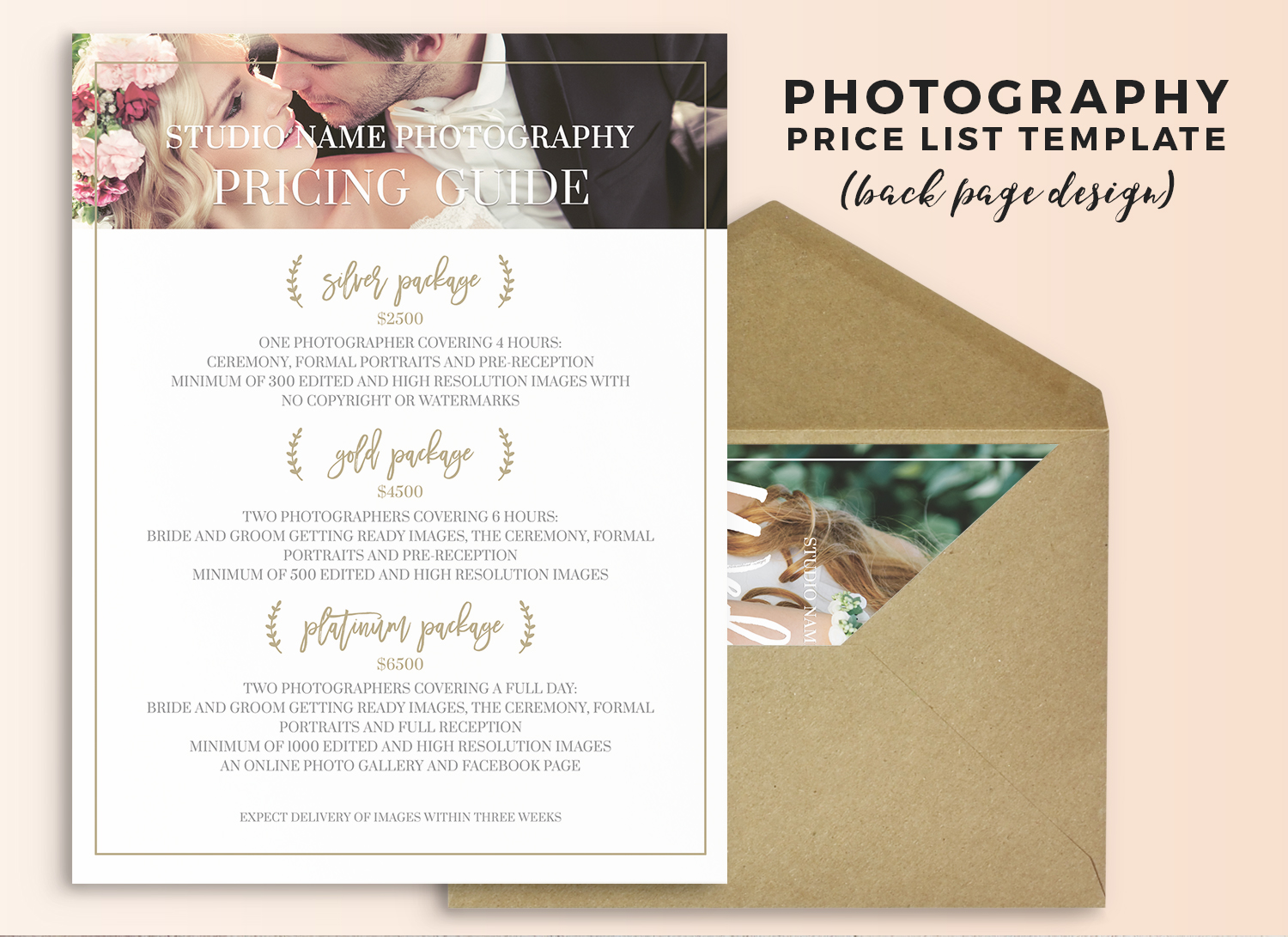Wedding Photography Price List Template