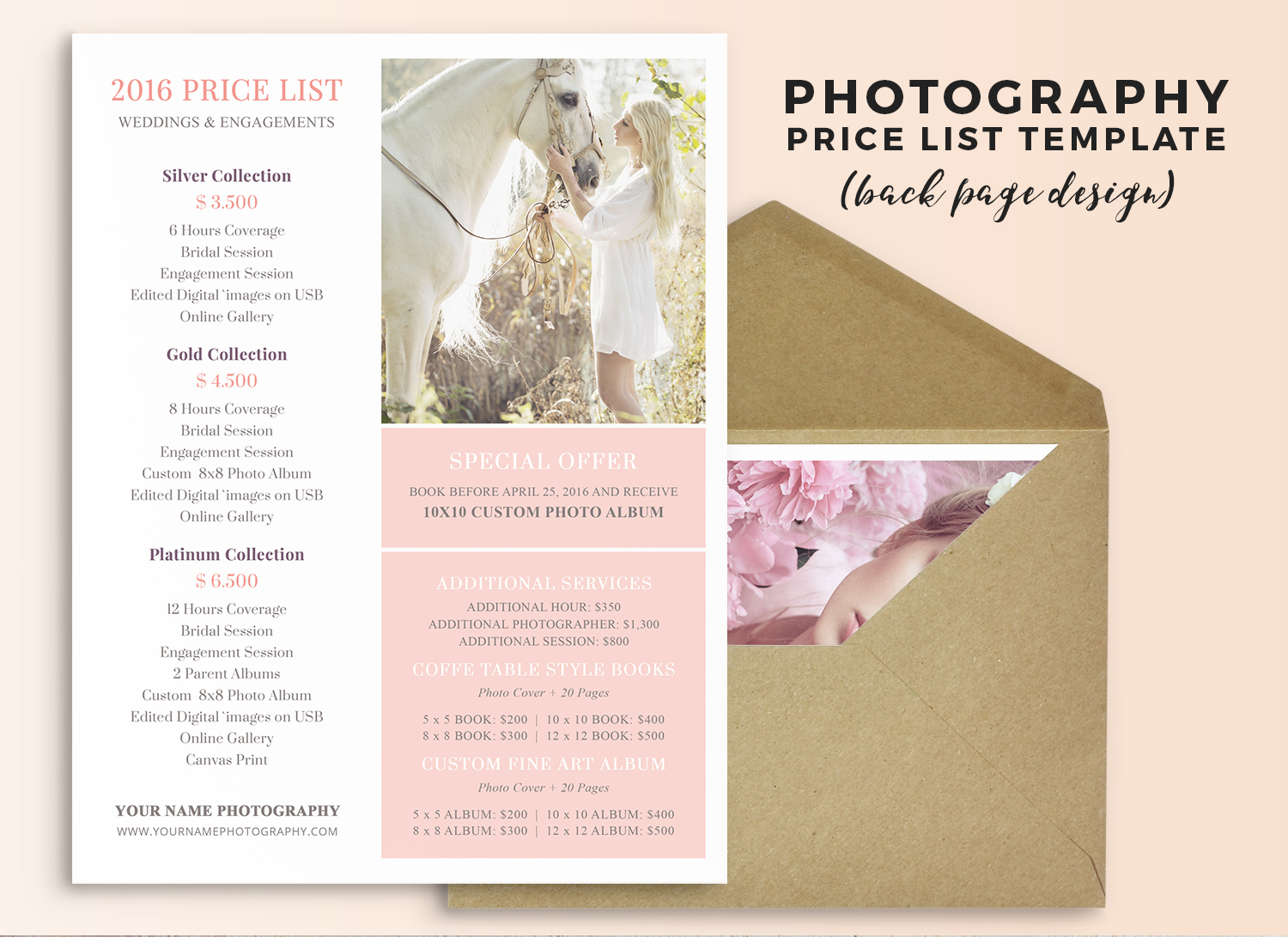 Wedding Photography Price Sheet Template