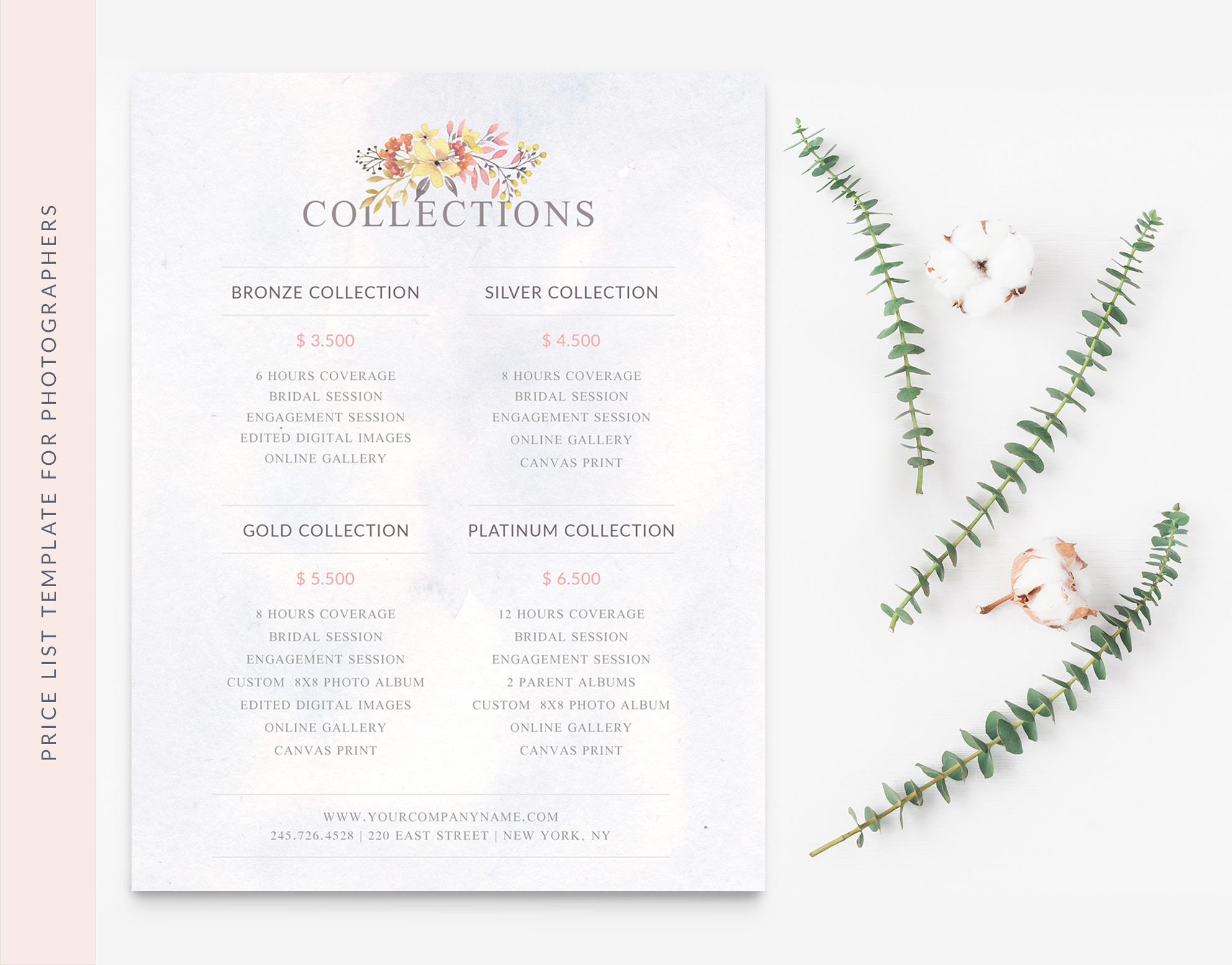 WEDDING PHOTOGRAPHY PRICE LIST PHOTOSHOP TEMPLATE