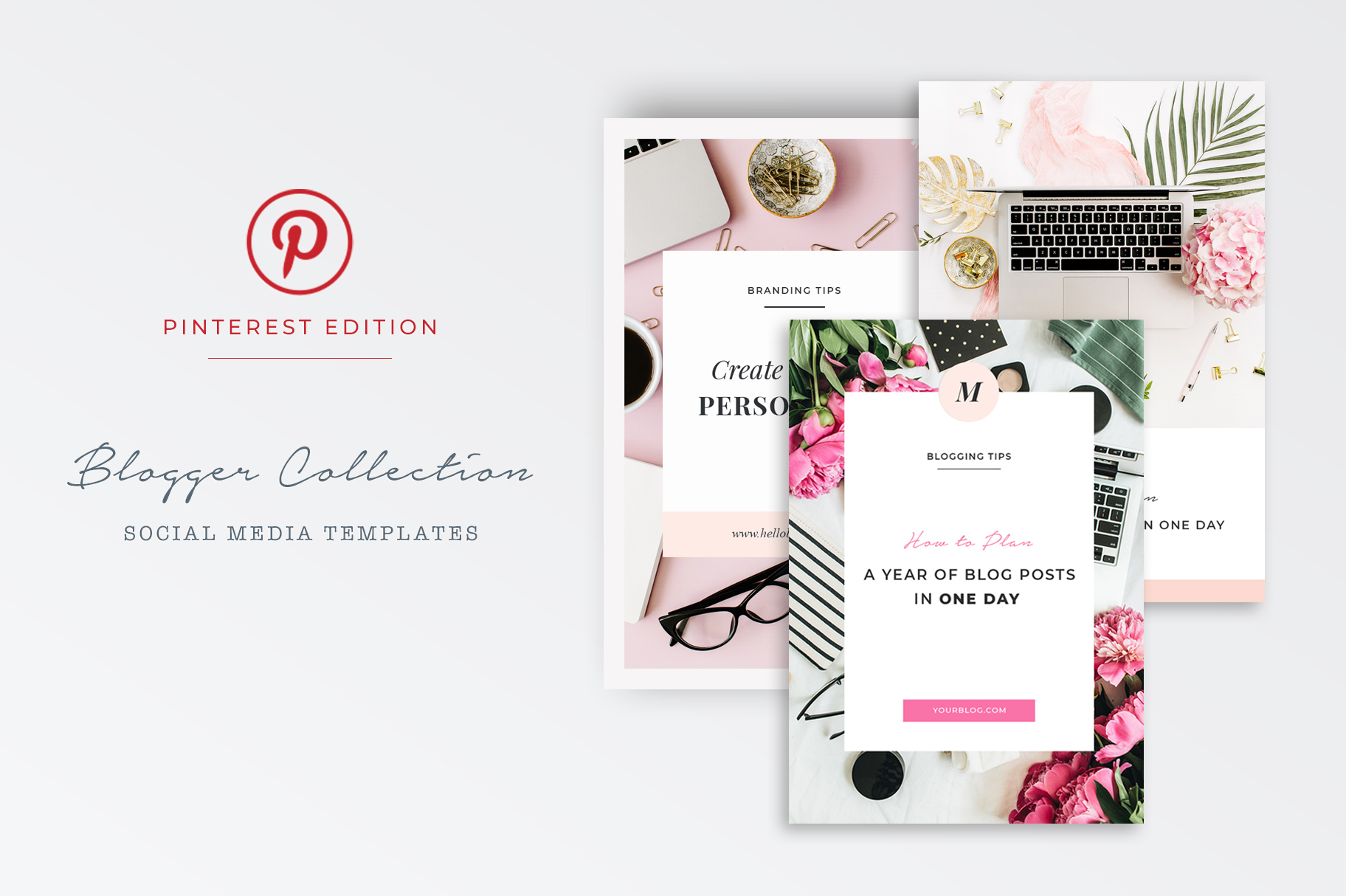 Fully customizable Pinterest Graphic Templates for Photoshop