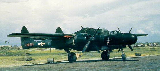 A Black Widow stationed in the Pacific.