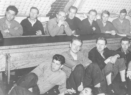 German prisoners being transported to a POW camp in the US. Source: US Coast Guard. 