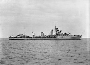 The HMS Achates, an A-class destroyer. Source: Imperial War Museum.
