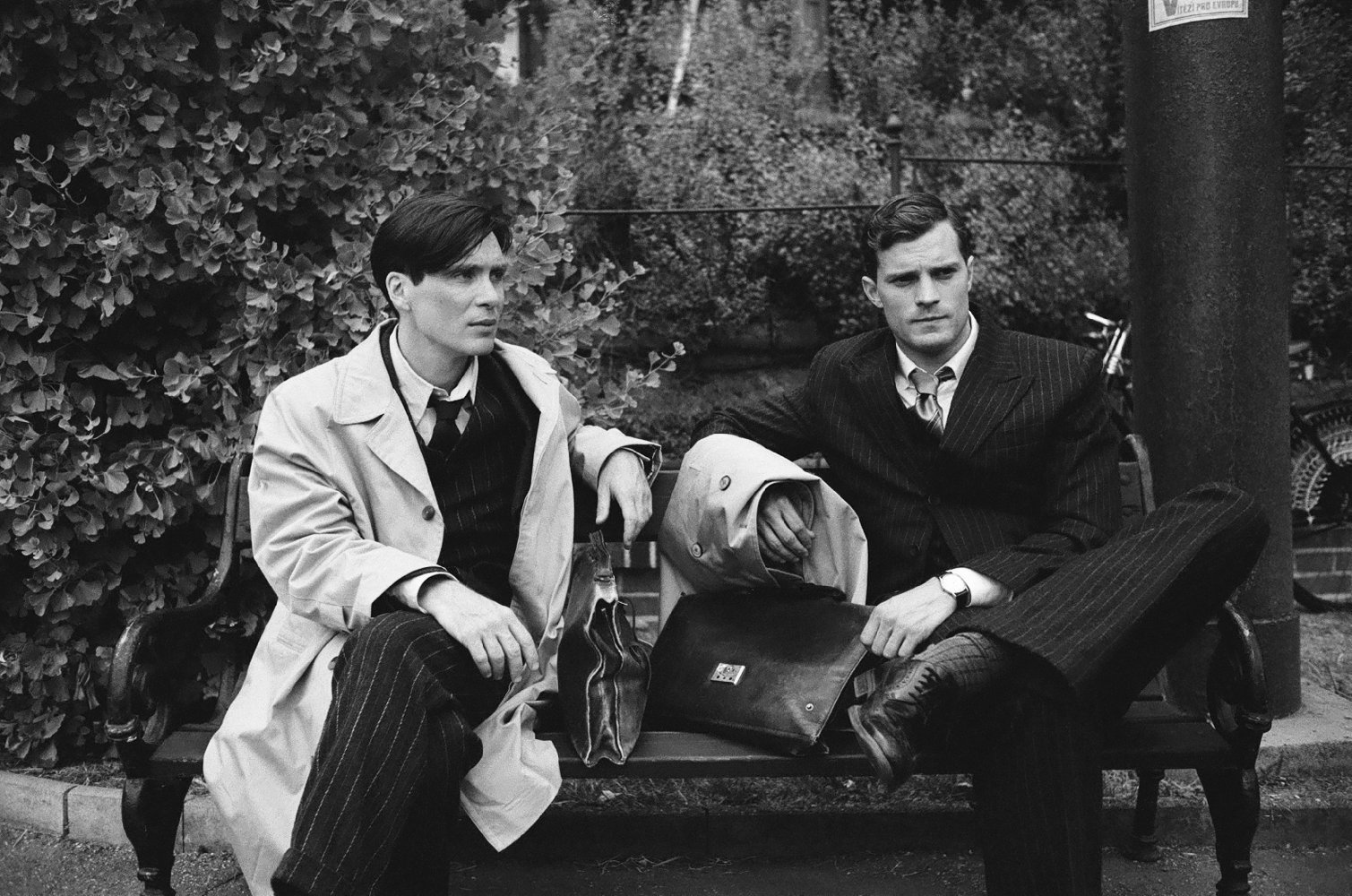 CILLIAN MURPHY, ON THE LEFT, AND JAMIE DORNAN, ON THE RIGHT, PLAYED CZECH SOLDIERS JOSEF GABCIK AND JAN KUBIS RESPECTIVELY.