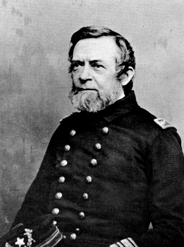 REAR ADMIRAL ANDREW FOOTE WAS ONE OF THE FIRST US NAVAL OFFICER TO BE PROMOTED TO THE RANK OF ADMIRAL. AFTER COMMANDING THE WESTERN GUNBOAT FLOTILLA THROUGH MUCH OF 1862, BEFORE MOVING ON TO OTHER COMMANDS. HE DIED UNEXPECTEDLY IN THE SUMMER OF 1863 WHILE MOVING TO HIS NEW COMMAND WITH THE SOUTH ATLANTIC BLOCKADING SQUADRON. SOURCE: PUBLIC DOMAIN.