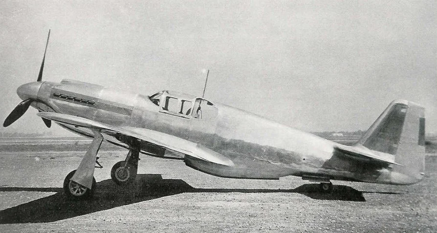 The NA-73 prototype following the installation of its engine. Surprisingly, this aircraft still exists and is currently on display at the EAA Museum at Oshkosh, Wisconsin. Source: Wikipedia.