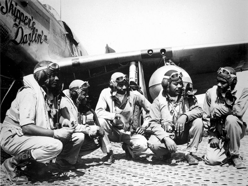 Among the operators of the P-51 was the 322nd Fighter Group, popularly known as the Red Tails or Tuskegee Airmen. Source: Wikipedia.