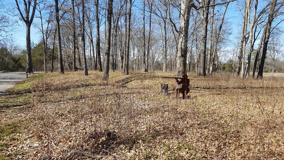 Trenches remain from the positions that were occupied by the Pioneer Brigade.