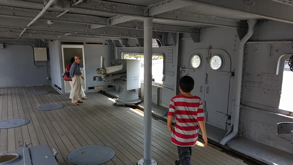The Mikasa had additional armament in the form of four 3.5-inch guns, two on each side. Photo: author.