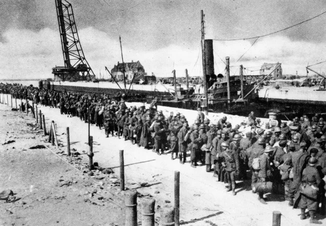 Not all soldiers were successfully evacuated from Dunkirk. Some 40,000 French soldiers, left behind as a rearguard to hold off the Germans, were captured when the Wehrmacht finally overran the port. Photo source: Warfare History Network.