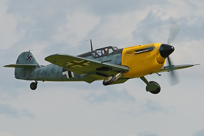 Though there are a number of ME-109s that remain airworthy, none are the correct version that would have been flying in 1940. As a result, Nolan used a Hispano HA 1112 "Buchon" as a substitute. This aircraft is a post-war design based on the airfram…