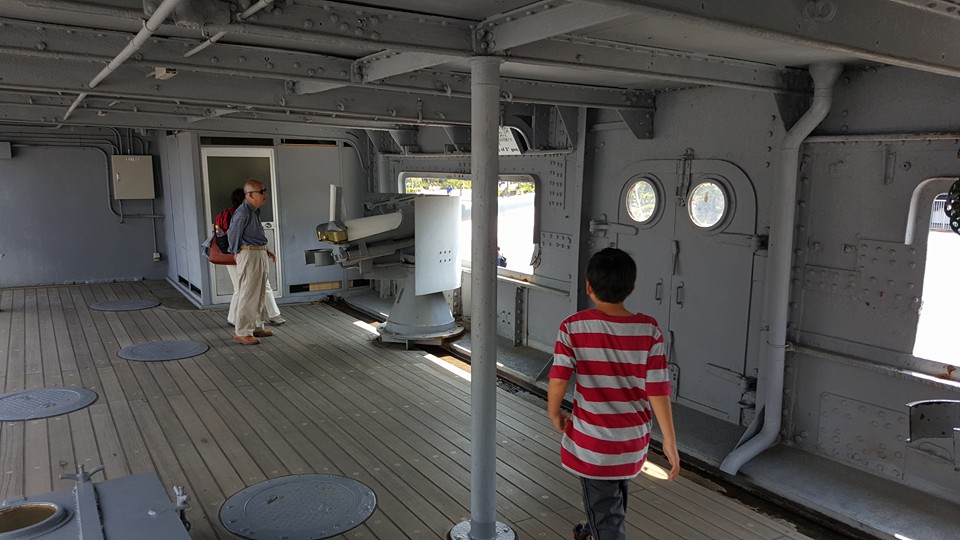 The Mikasa had additional armament in the form of four 3.5-inch guns, two on each side. Photo: author.