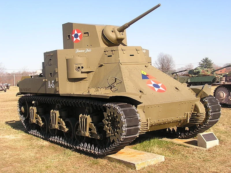 An M2 medium tank. Much of the Sherman's design was drawn from experiences with this tank. Photo source: Wikipedia.