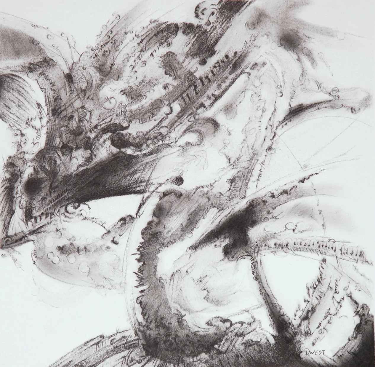 Intercessions IV, 12" x 12", Graphite on Rives, 2013