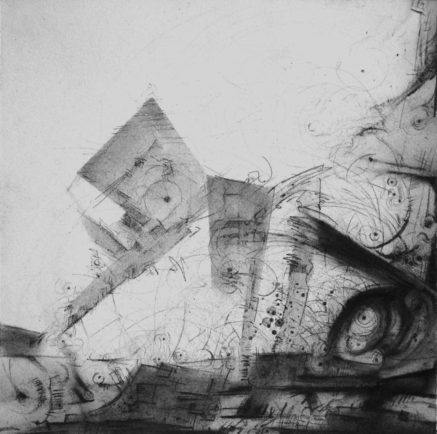 Intercession IX, 12" x 12", Graphite on Rives, 2013