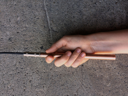Pia van Gelder, Relaxation Circuit (performance documentation, detail) 2015 electronics, copper, cotton, speakers, Underbelly Arts Festival, 2015, Cockatoo Island, Sydney. Courtesy and copyright the artist. Photograph: Tom Jones.