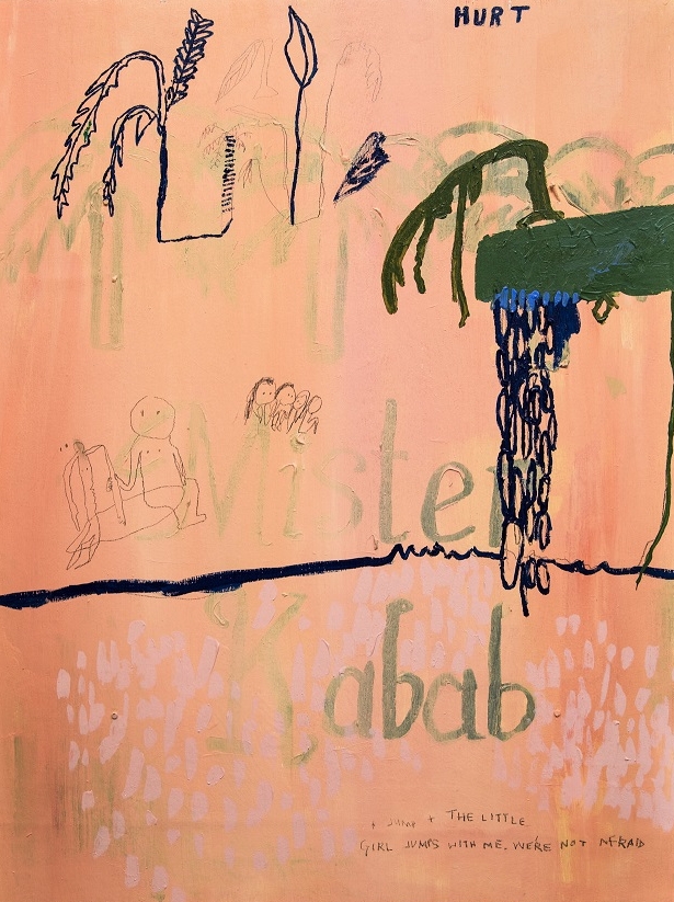 Aida Azin, Mister Kabab , 2016, acrylic on board. Courtesy the artist.