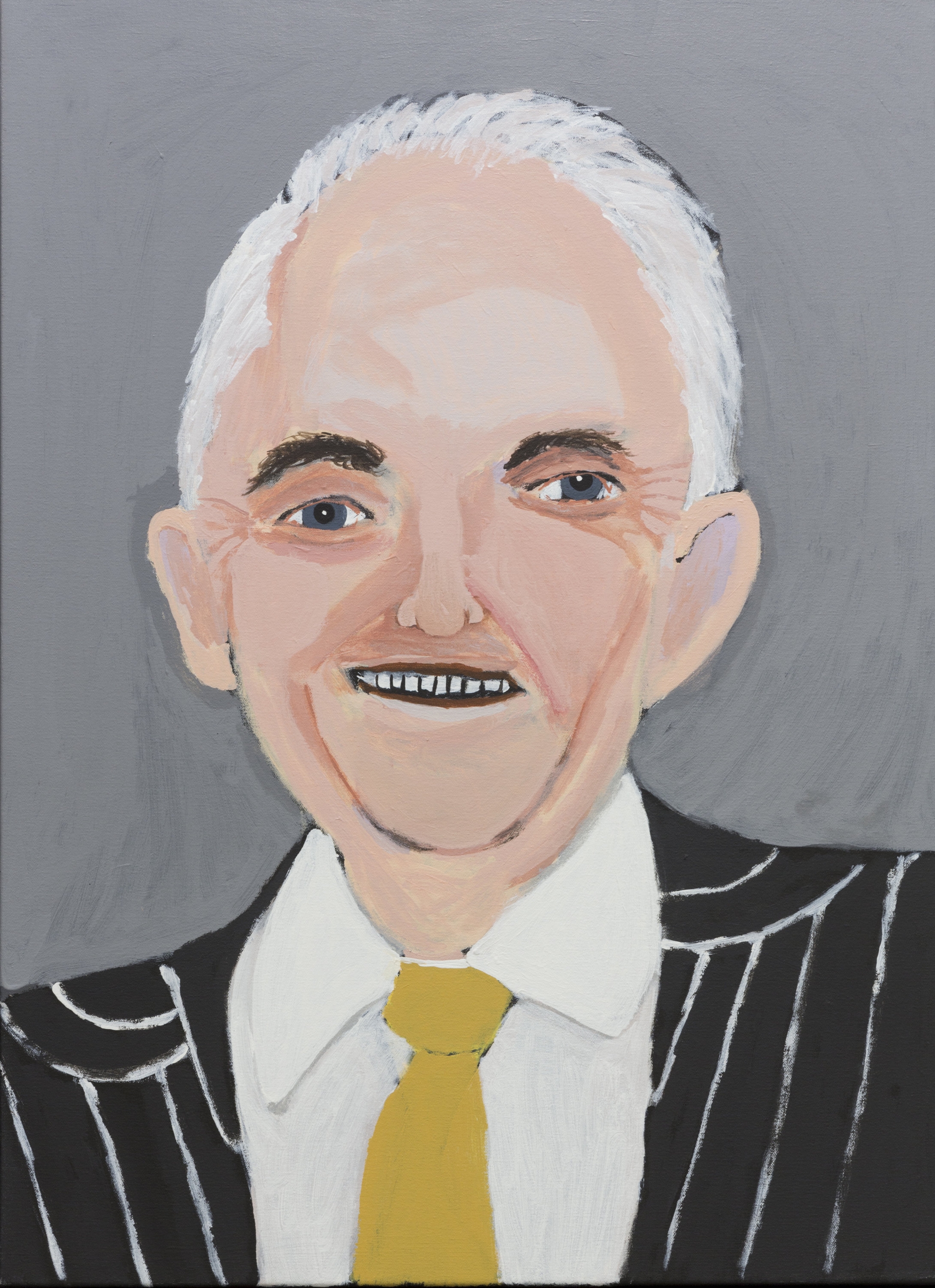 Vincent Namatijira, Malcolm Turnbull, 2016, acrylic on canvas, 91 x 67 cm. Courtesy of the artist, THIS IS NO FANTASY + dianne tanzer gallery and Iwantja Arts.