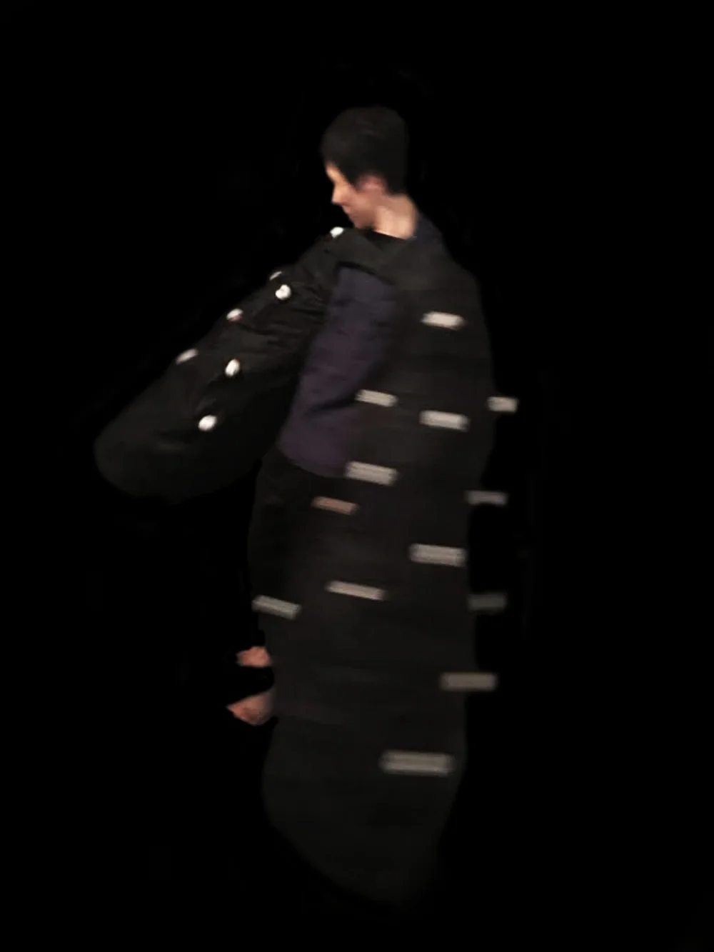 Riki Takeda wearing Awkwardo (2018) by Heather B. Swann. Image courtesy of the artist and Michael Bugelli Gallery, Hobart.