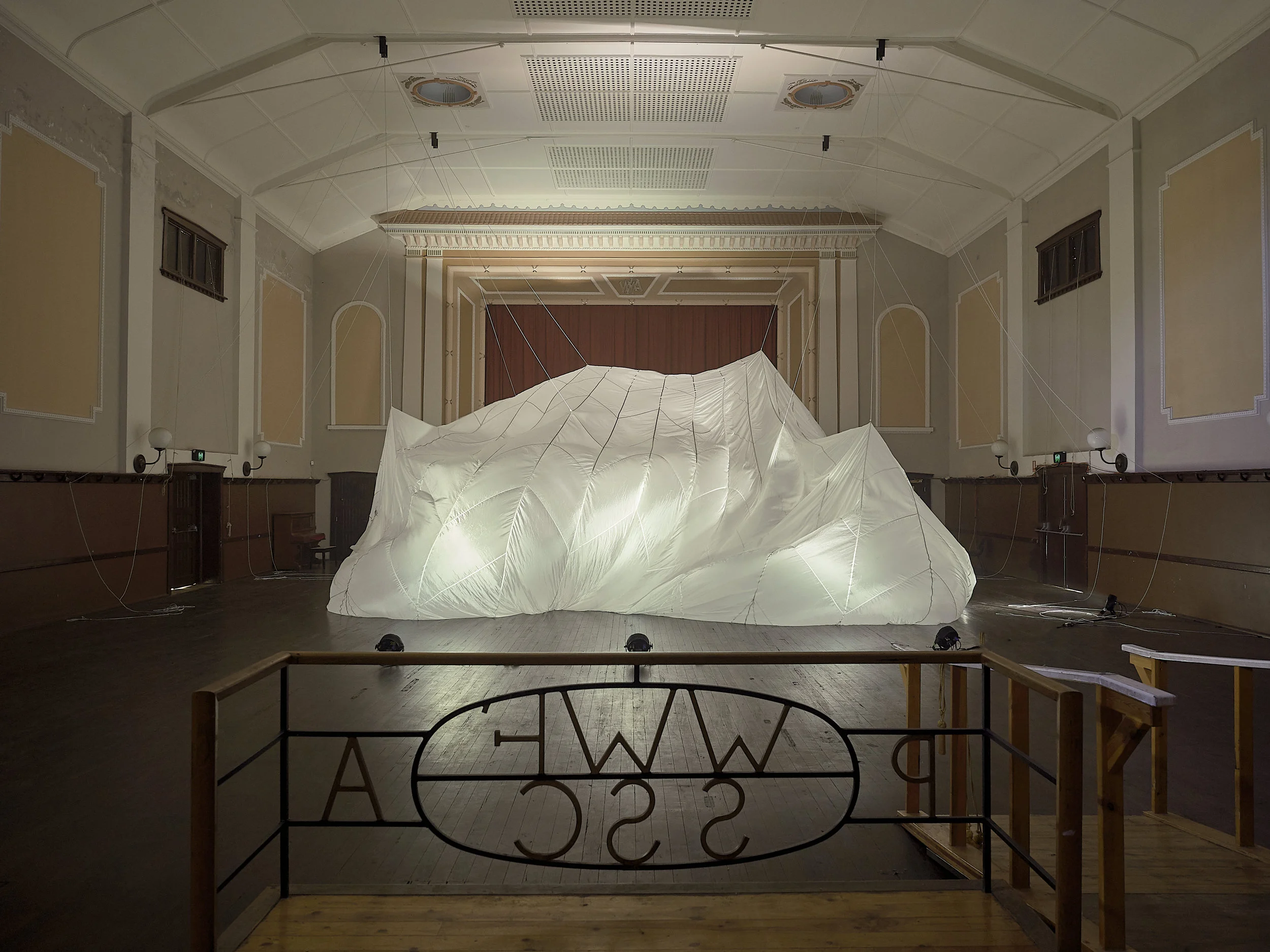 Emily Parsons-Lord, Then Let Us Run (The Sky is Falling) , installation view, Vitalstatistix, Port Adelaide, for Climate Century, 2018. Photo by Sam Roberts.