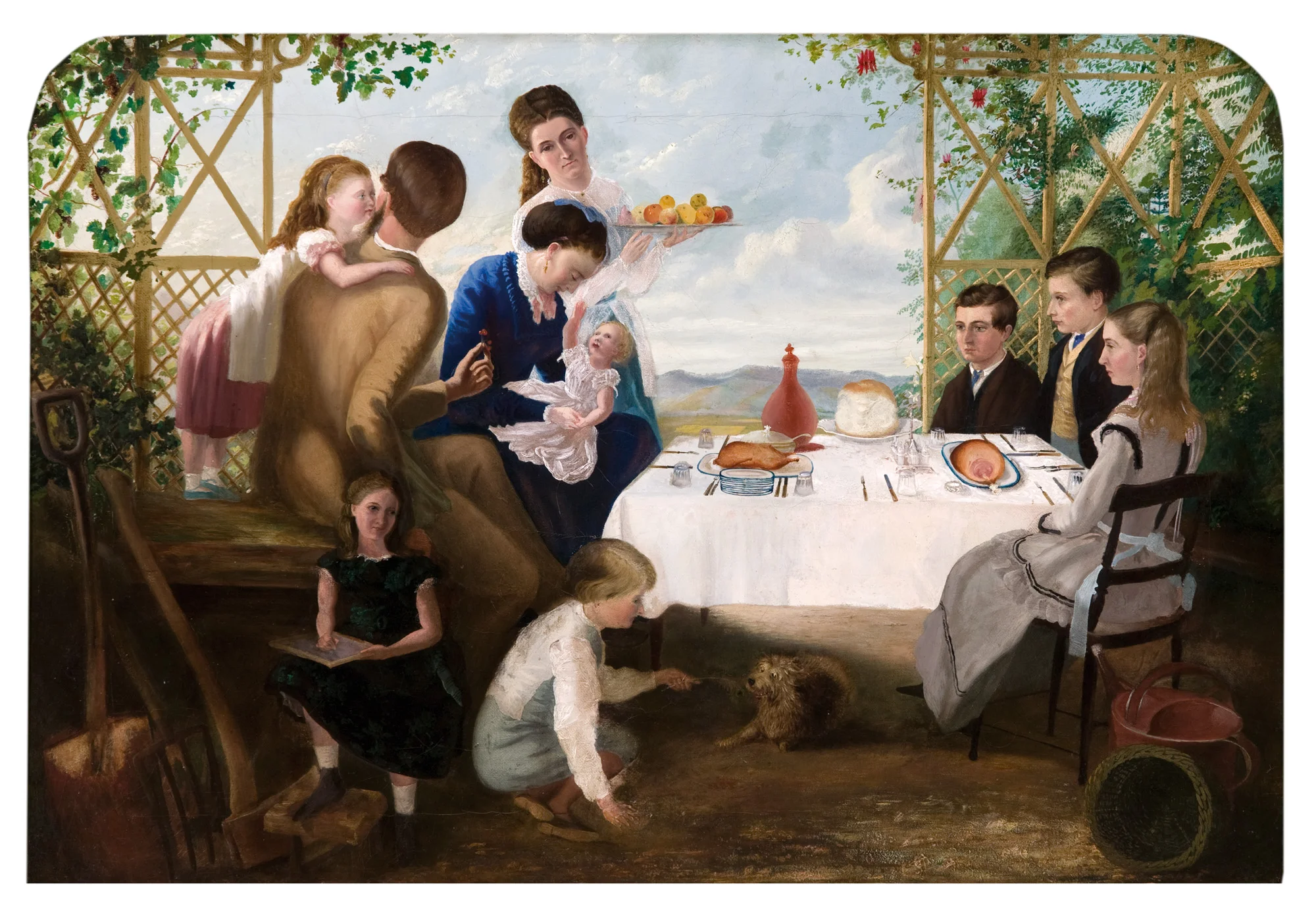 Charles Hill, Australia, 1824 - 1915, The artist and his family , late 1860s, Adelaide, oil on canvas; Gift of Mrs I. Rusk 1966, Art Gallery of South Australia, Adelaide.