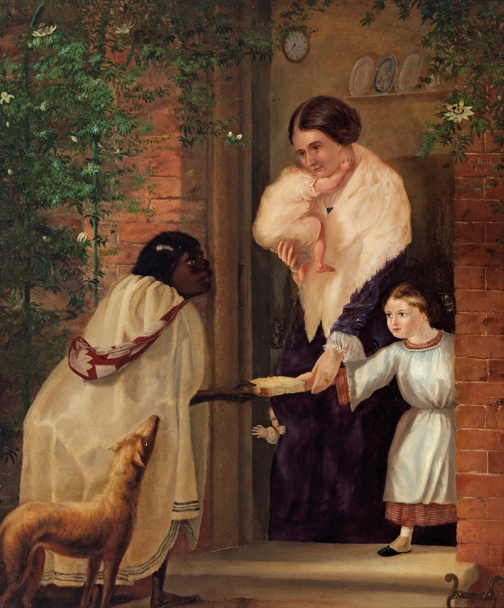 Charles Hill, Australia, 1824 - 1915, The first lesson , 1857, Adelaide, oil on canvas; Gift of Mrs I. Rusk 1966, Art Gallery of South Australia, Adelaide.