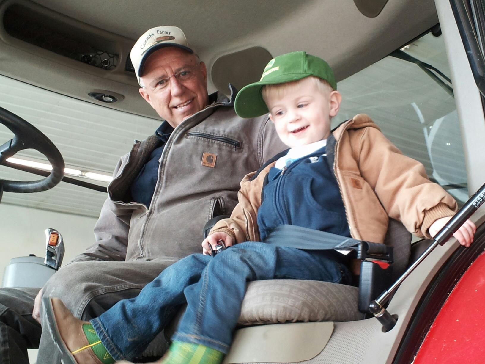  Lee teaching Poppop how to drive tractor 