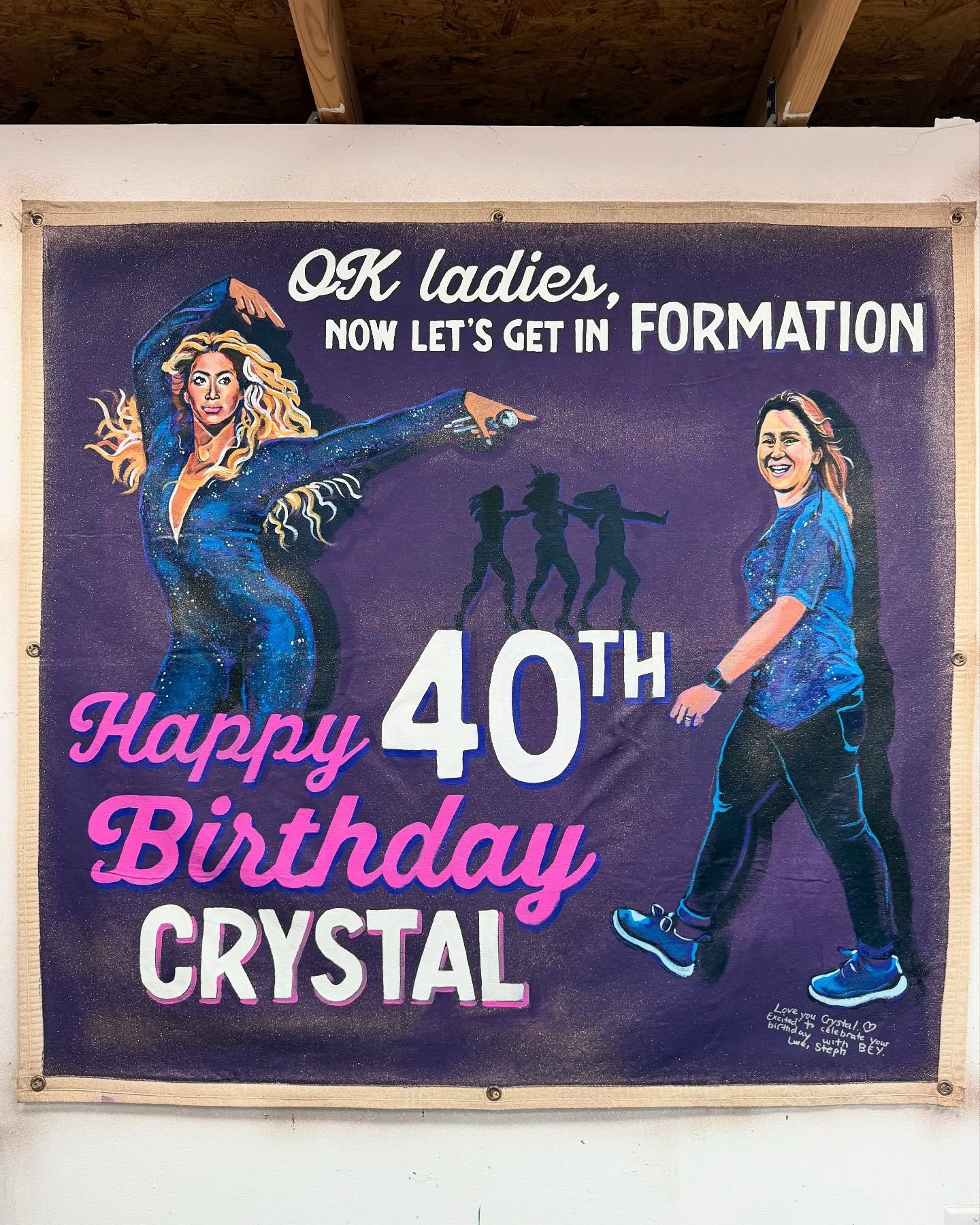 92/100 I&rsquo;ve been working on this banner for a few days. It is, mostly, the reason I seem behind on my 100 days. Loved this idea from @brittrochon for @crysrochon &lsquo;s epic birthday. 🎉 #birthdaywithbey What a celebration.