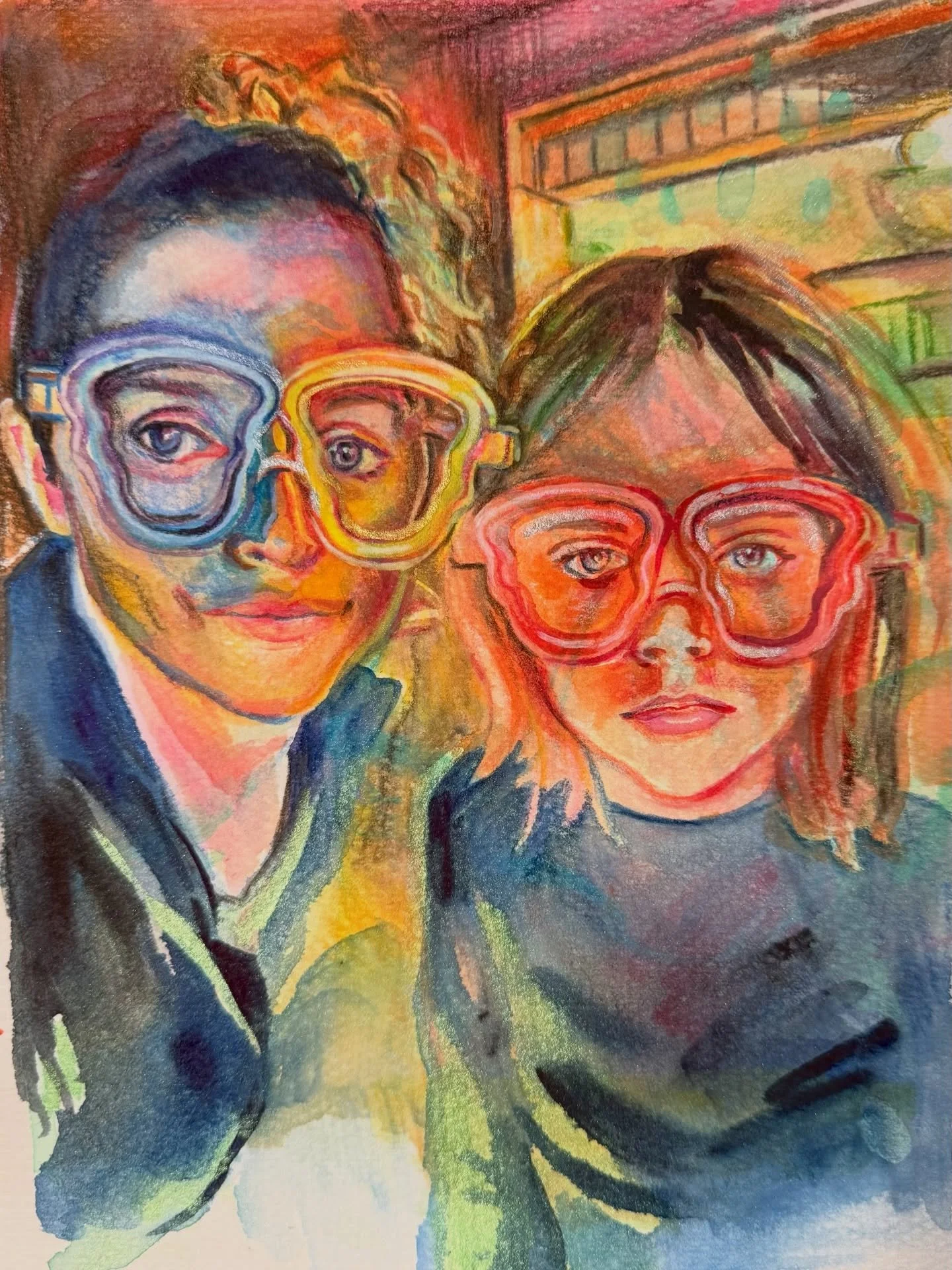 2/100 Mom and Barb with light up glasses. 🤓 💙💛❤️

@dothe100dayproject

I really just wanted to paint this because:
A. I love my daughter and am fascinated every day with how her face has changed but stayed the same as she grows. 
B. I wanted to pl