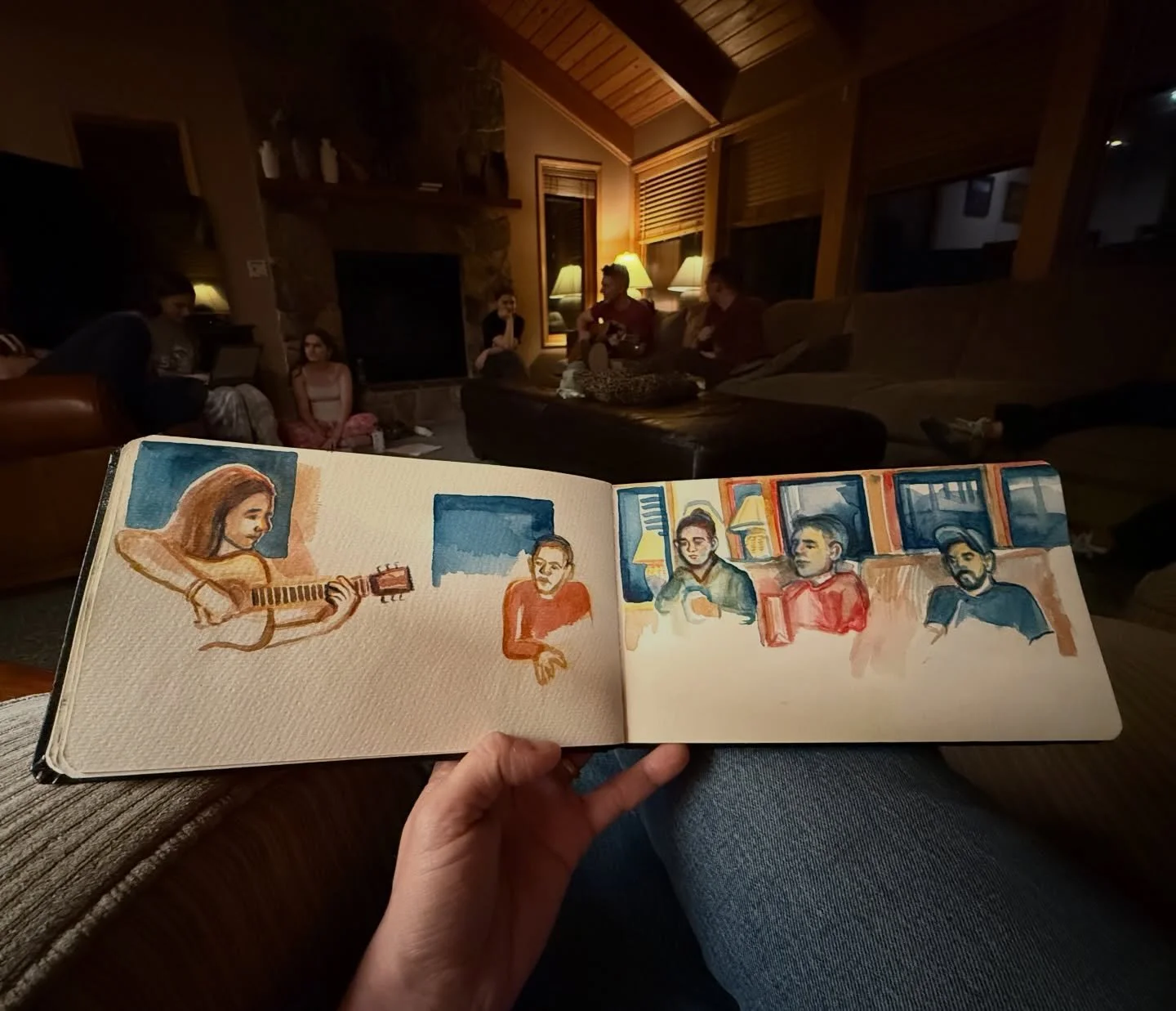 11/100 Family time, late night, sketches. 🍻 🎸 #findingjoy @dothe100dayproject