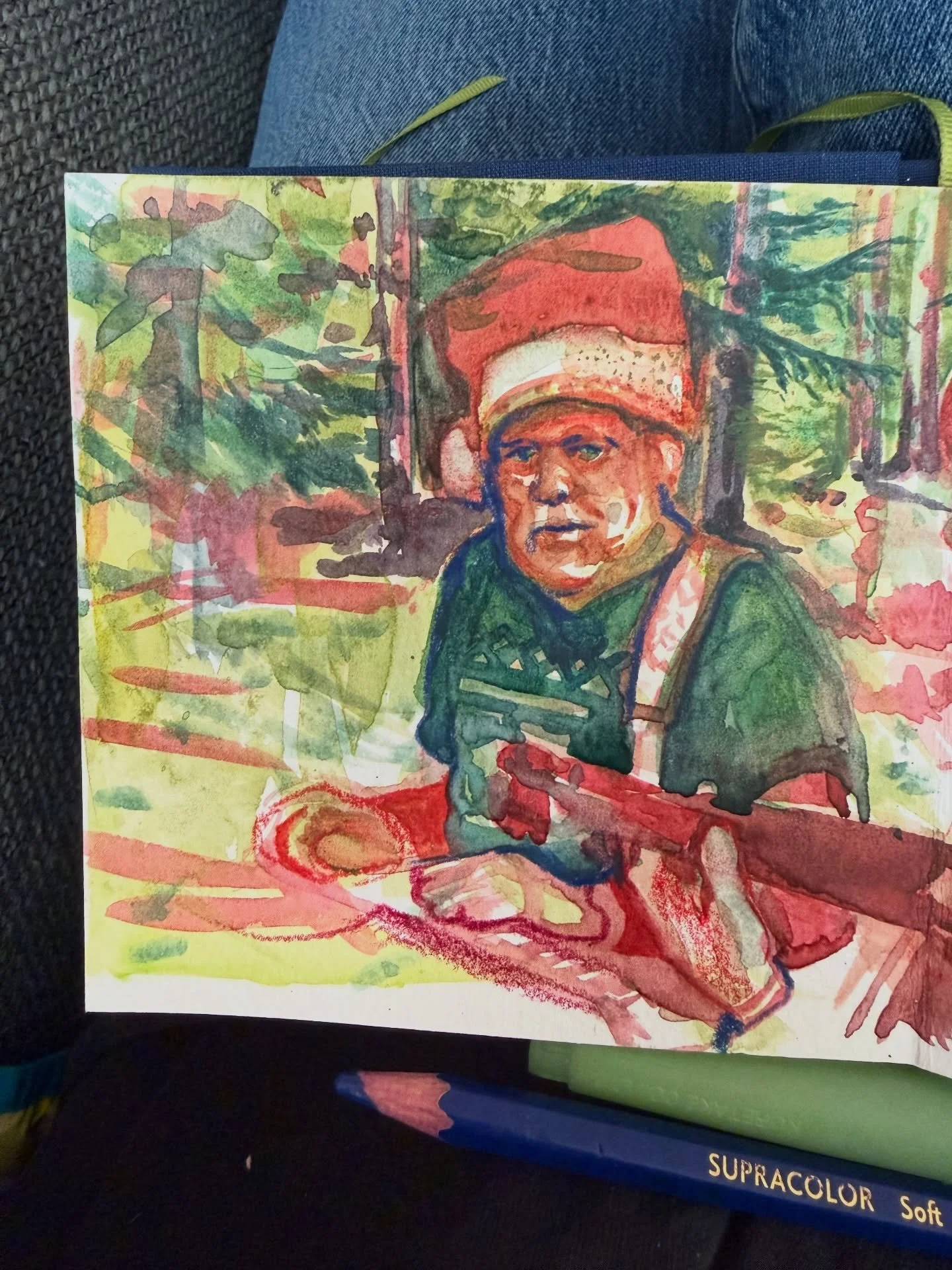 44/100 fussing around with a slide guitar playing Santa that I sketched back at Christmas. 🎅