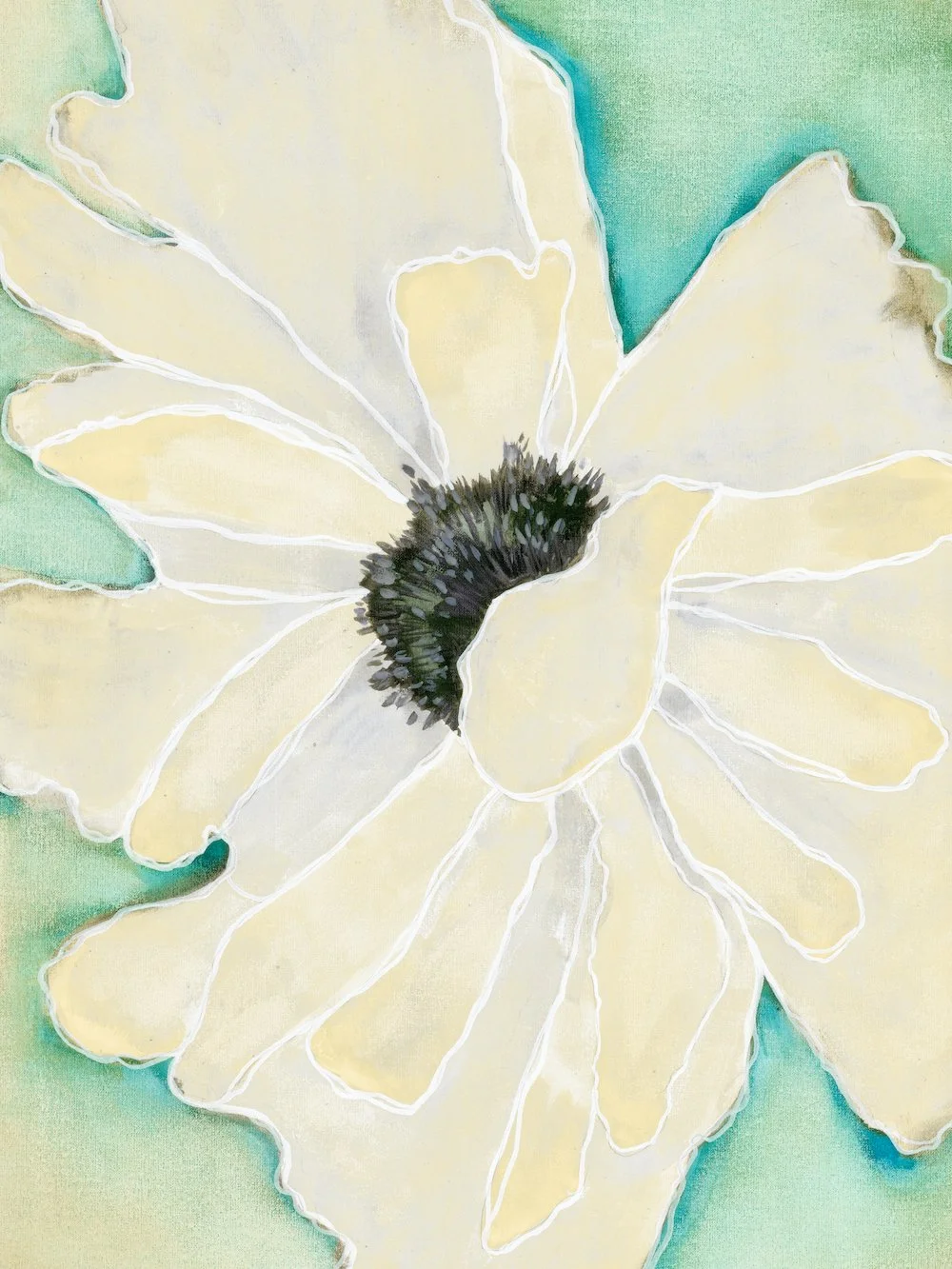 Wild Poppy in Cream I