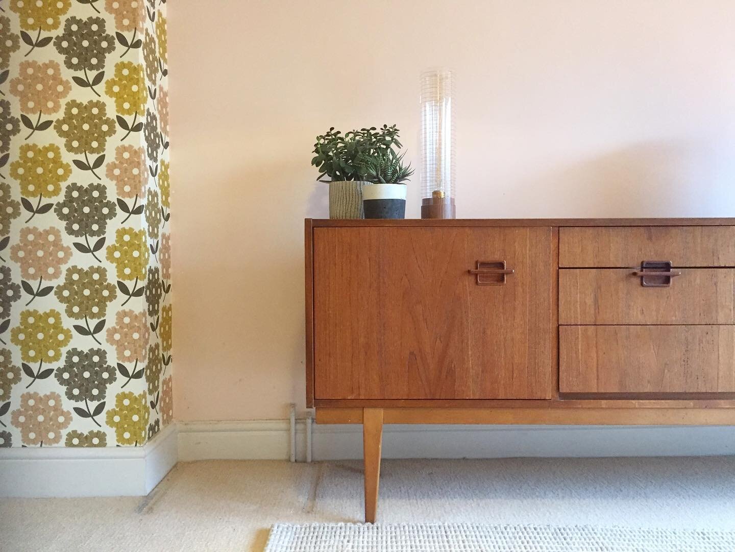 One week after @paperdollshandmade Christmas market and my lovely customers Rob &amp; Alison have kindly sent me a photo of their Luna Classic Lamp on their mid century sideboard, sitting pretty amongst their gorgeous interior setting. Thank you both