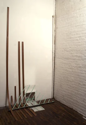 a circular definition, 2011 / masonite, nails, found object, paint, mirrors / dimensions variable