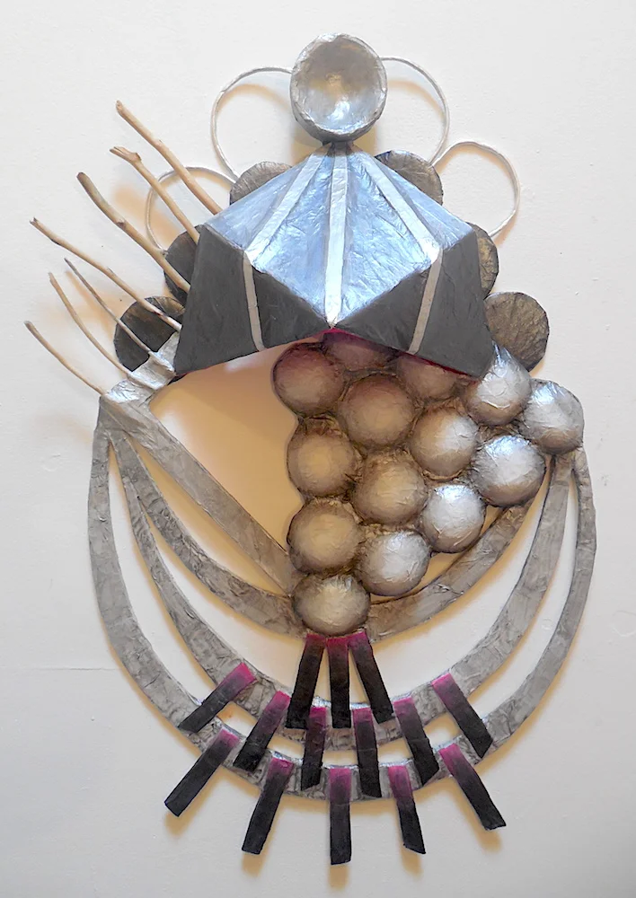 then had its heart removed, 2017 /papier mâché, wood, polymer clay, acrylic paint / 34 x 23 x 7 inches