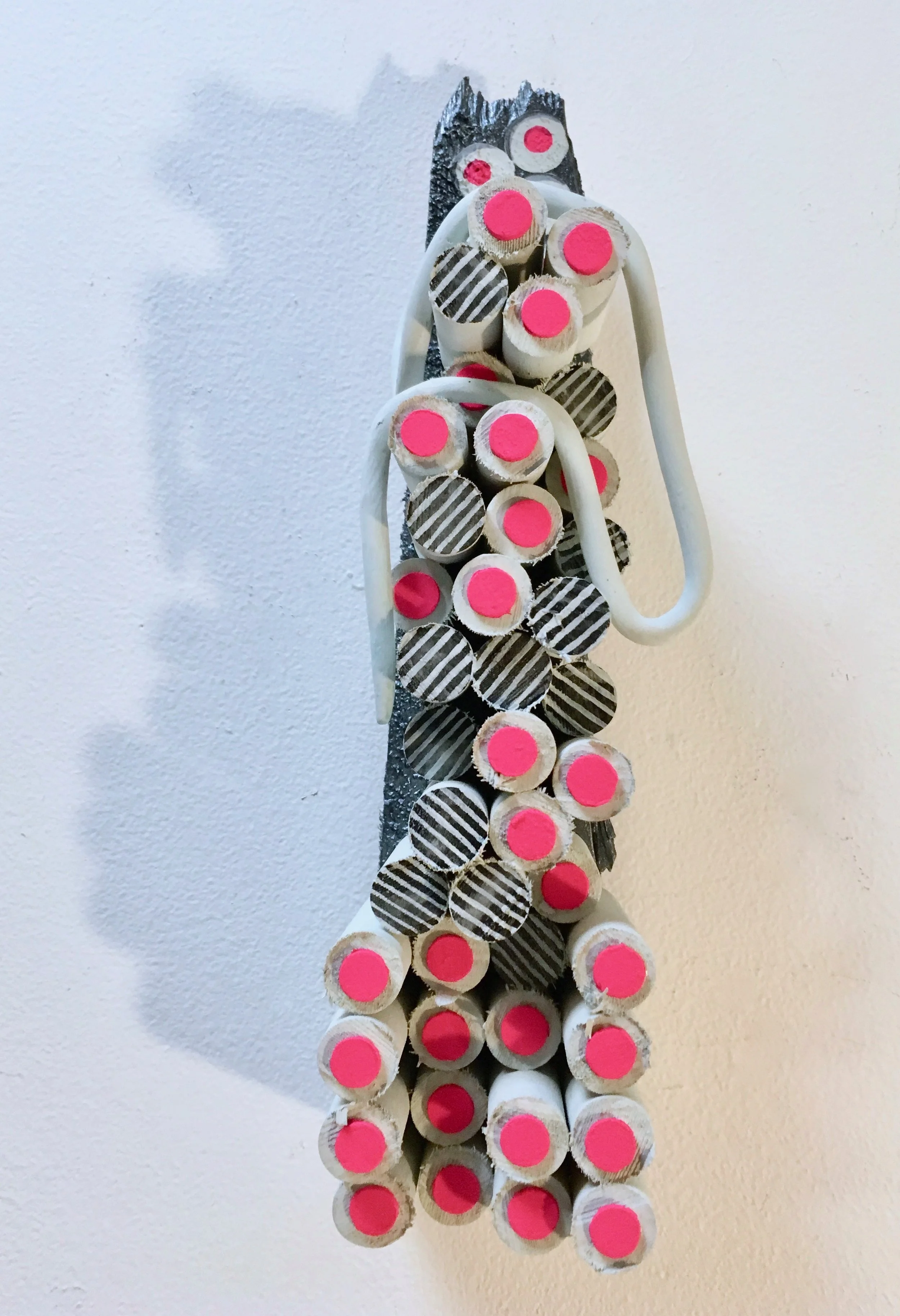 a method of communication, 2018 / wood, resin, flashe paint / 13 x 3 x 3 inches