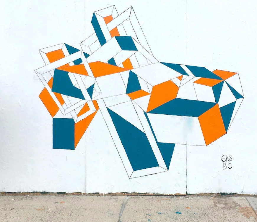 Echolalia, 2017 / acrylic paint on wood / 8 x 15 feet / site-specific mural for BLVD Projects, Rockaway Beach, NY
