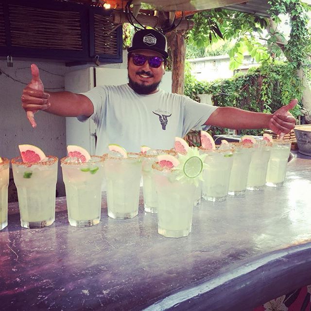 If you&rsquo;re happy and you know it, say MARGARITA!!!!! Happy birthday Axel. Thanks for being the best bartender EVER!!!! #happybirthday #bartenderlife #grapefruitmargaritas #mezcal #barlife #hotelbar #labohemiabaja #theroadlesstraveled #alwaysanad