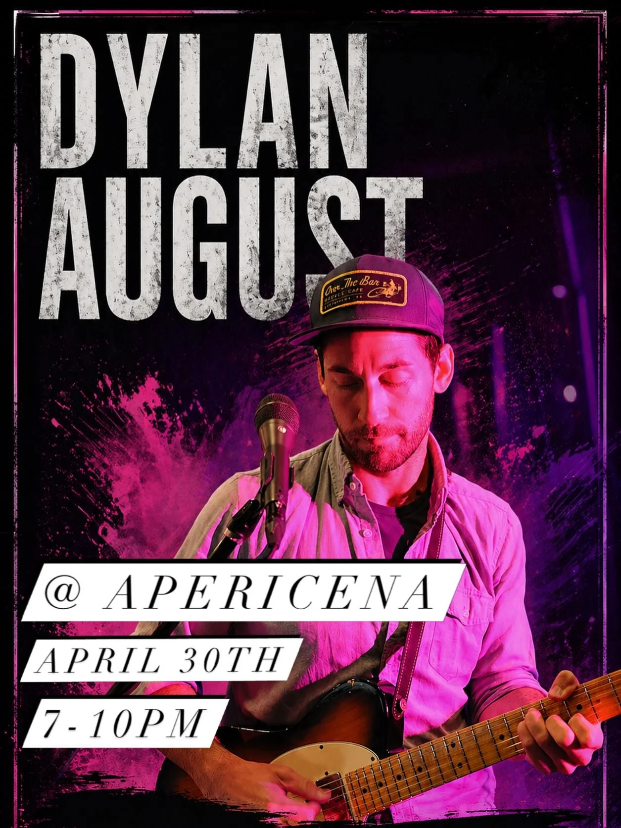 Dylan August will be playing solo at @apericenawine this Thursday (4/30) from 7-10pm. Stop by if you&rsquo;re free 😎
