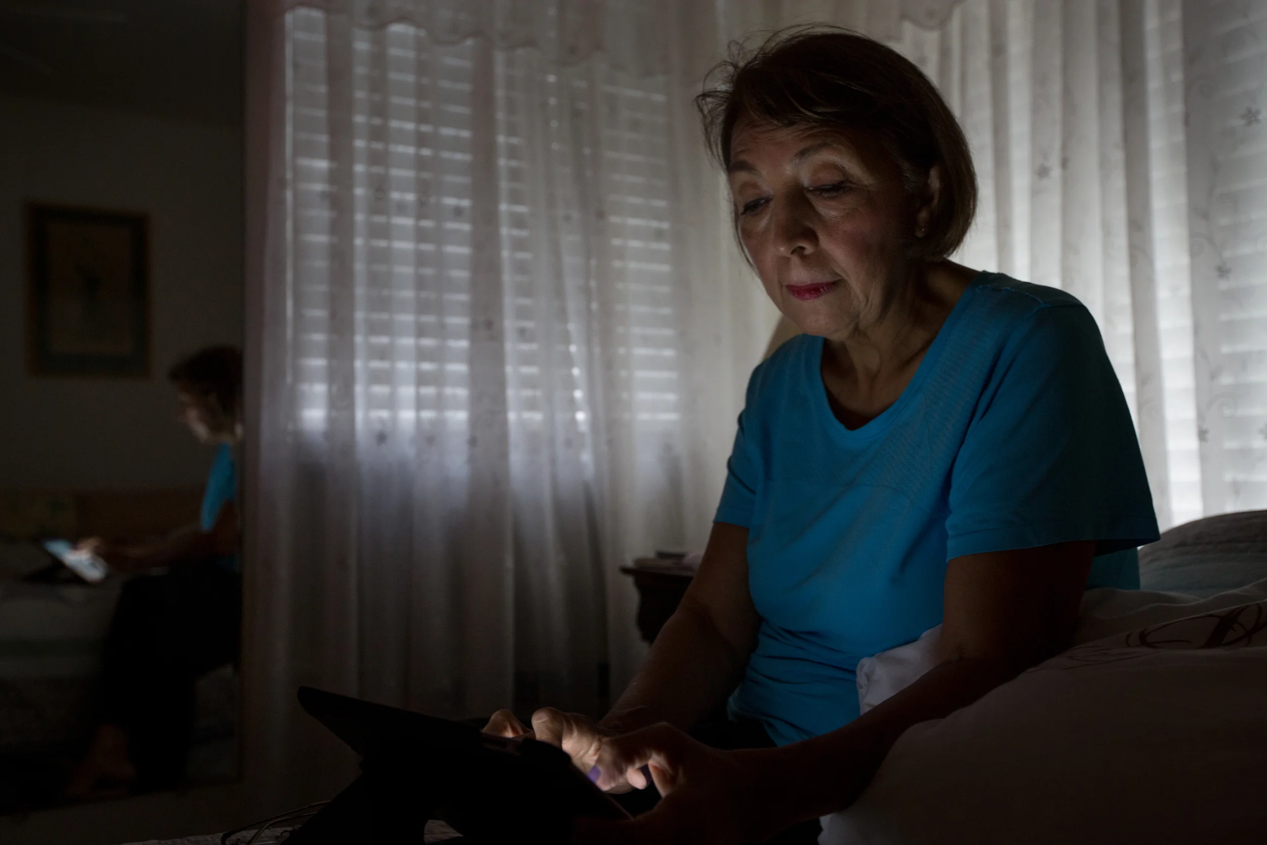   Betty Young says that in order to deal with Gary’s PTSD, she always stayed busy. She enjoys a quiet moment in her day after putting her one grandson to sleep and before leaving to pick the other one up from daycare.  