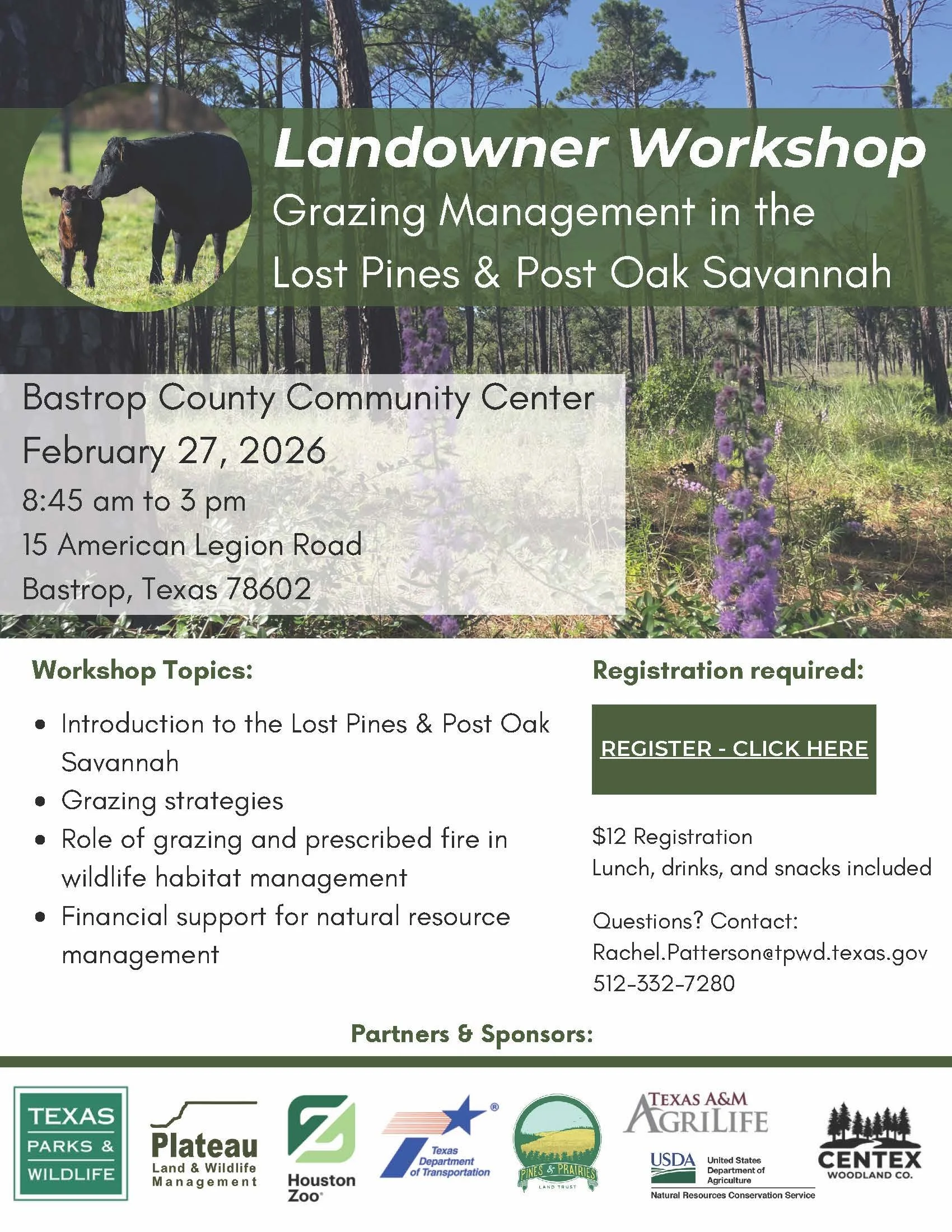 Landowner Workshop - Grazing Management in the Lost Pines &amp; Post Oak Savannah