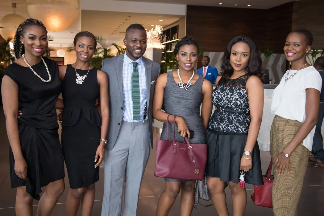 From L-R: Bolanle Olukanni, Lamide Akintobi, Tosin Odunfa, Cynthia Kamalu, Wunmi Onalaja, and Zainab Balogun Make up on Bolanle, Lamide & Zainab, and Photo by Buchi Akpati of @BAPhotoandFaces (Instagram)