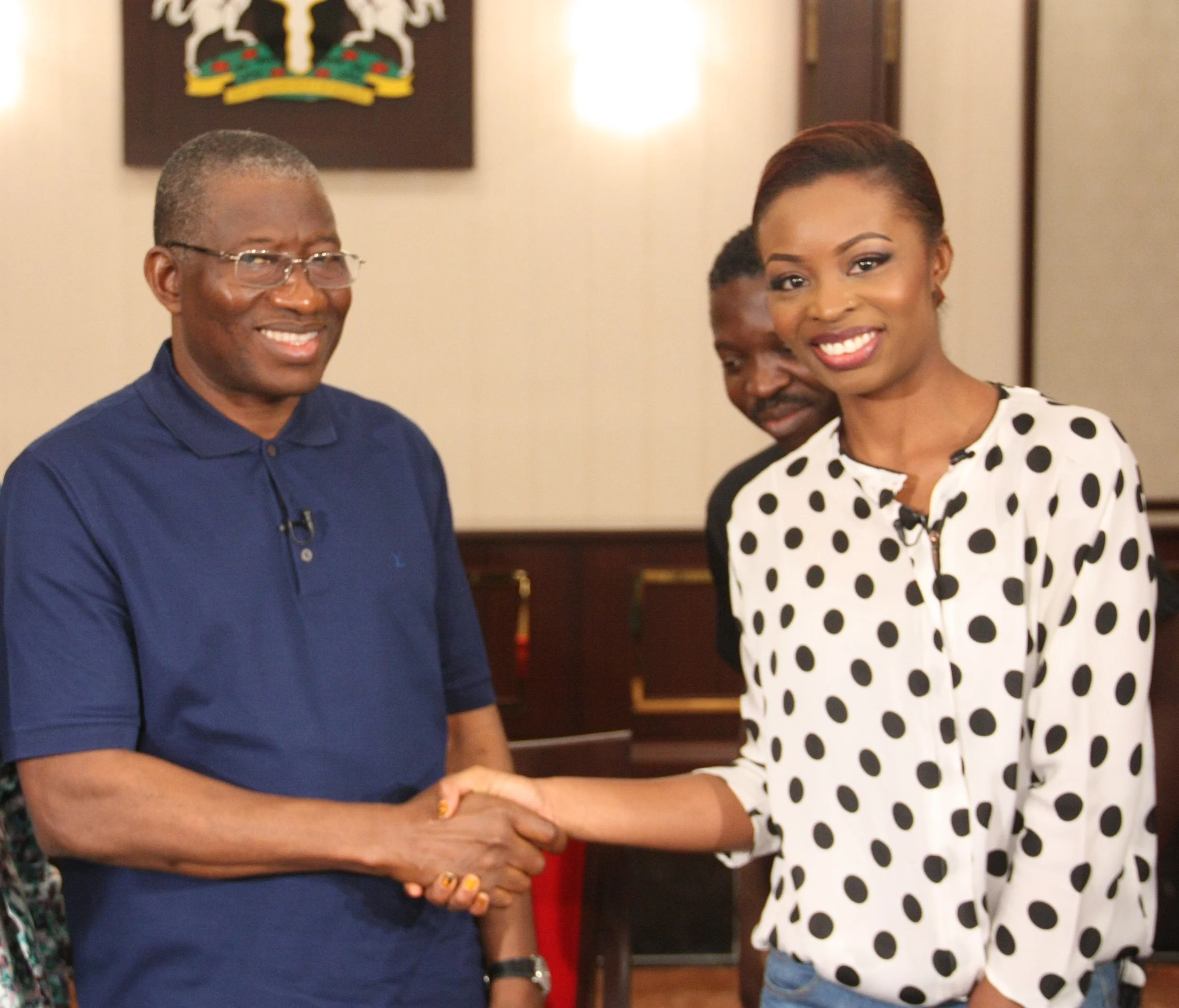 Post-Interview photo with Nigeria's President Goodluck Jonathan