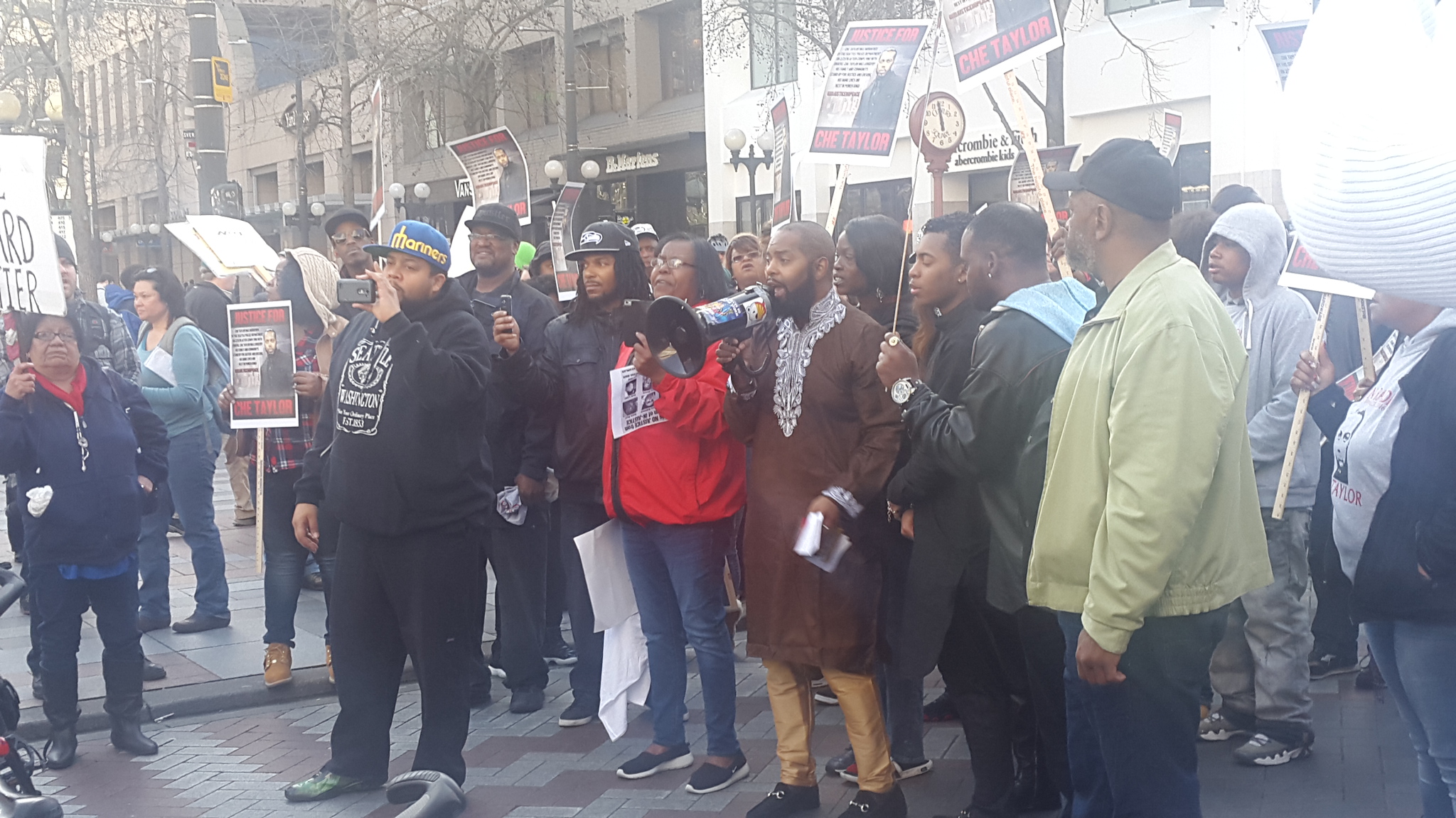 Che Taylor's brother, Andre led the protest